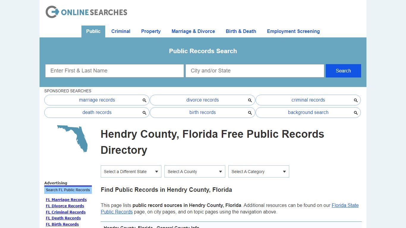 Hendry County, Florida Public Records Directory