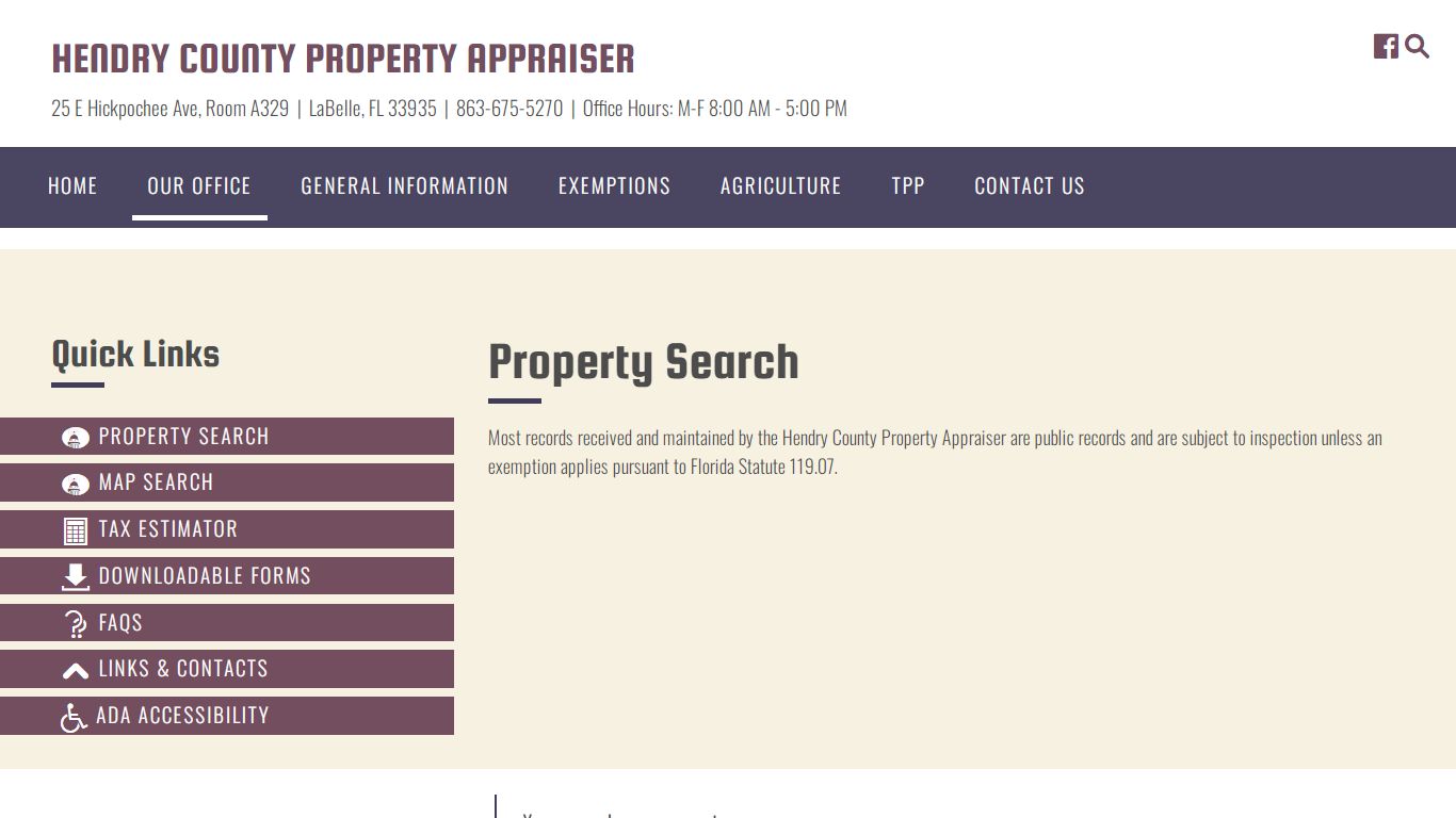 Property Search – Hendry County Property Appraiser